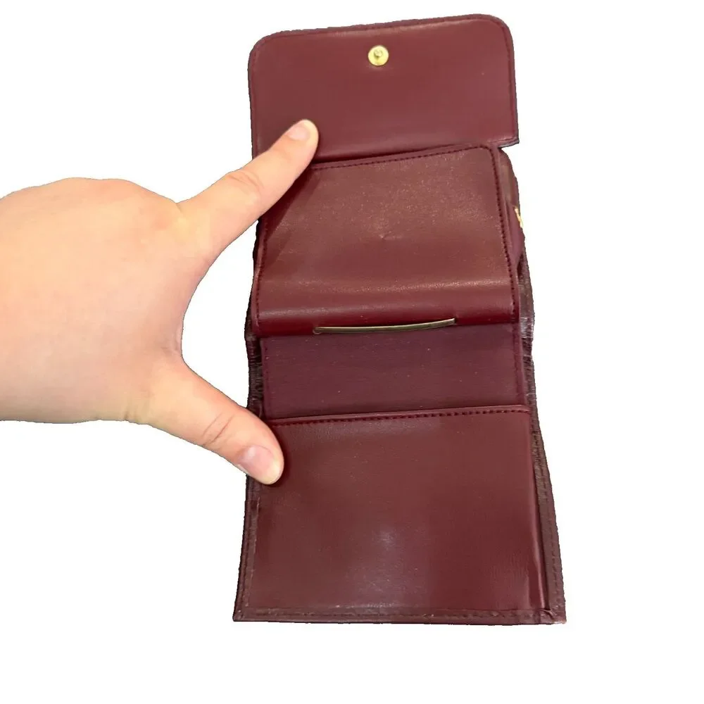 1970s Princess Gardener Vintage Leather Maroon Burgundy, Preloved